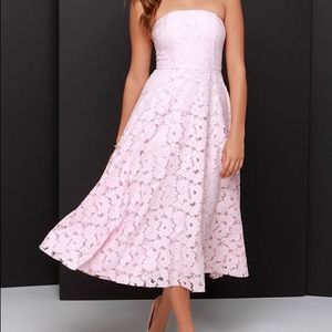 SUMMER SALE: BB Dakota Light Pink Lace Midi